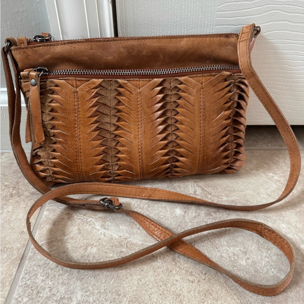 Latico Lee  Woven Leather Crossbody Bag